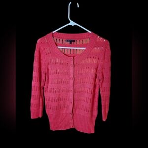 Anne Klein Coral Button-Up Cardigan